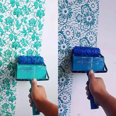 Deux modele motifs en cours réalisation vert, bleu