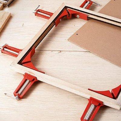 Fabrication cadre bois avec quatre pinces d'angle