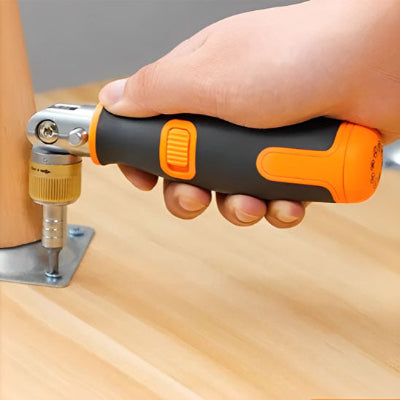 Main vissant pied table tournevis courbé 90 degrés