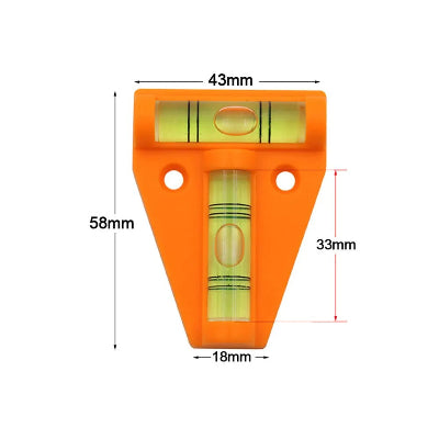 Niveau triangulaire orange dimensions