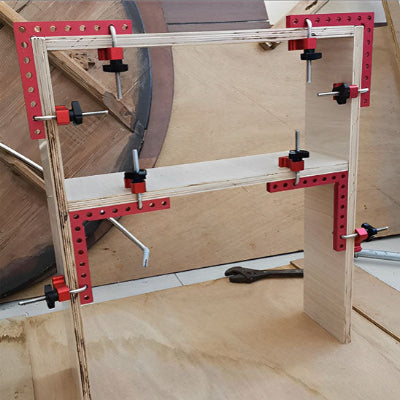 Pince de serrage angle droit en place étagère intérieur extérieur rouge